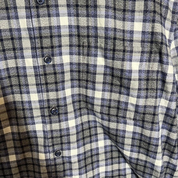 johnnie-O Shirt Hangin Out Large Blue Gray Plaid Flannel Long Sleeve Button EUC - Picture 4 of 10